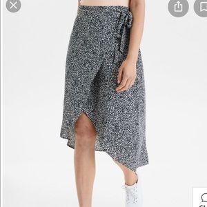 Aerie leopard wrap skirt